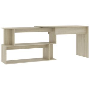 vidaXL Rohov&yacute; psac&iacute; stůl dub sonoma 200 x 50 x 76 cm dřevotř&iacute;ska