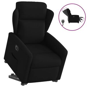 vidaXL Elektrick&eacute; zvedac&iacute; polohovac&iacute; křeslo čern&eacute; textil