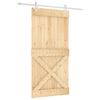 vidaXL Posuvn&eacute; dveře Př&iacute;rodn&iacute; a b&iacute;l&aacute; 100 x 210 cm Masivn&iacute; borov&eacute; dřevo