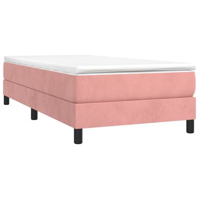 vidaXL Rám postele růžový 100 x 200 cm samet