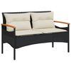 vidaXL Zahradn&iacute; lavice s podu&scaron;kami 116 x 62,5 x 74 cm čern&aacute; polyratan