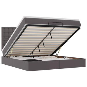 vidaXL Osmansk&yacute; r&aacute;m postele s matrac&iacute; &scaron;ed&aacute; 180x200cm uměl&aacute; kůže