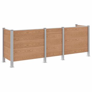 vidaXL Plot pro popelnice Hněd&aacute; 315 x 85 x 115 cm Hlin&iacute;k a WPC