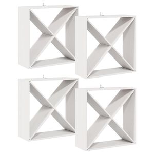 vidaXL Stojan na v&iacute;no 4 pcs B&iacute;l&aacute; 62 x 25 x 62 cm Masivn&iacute; borov&eacute; dřevo