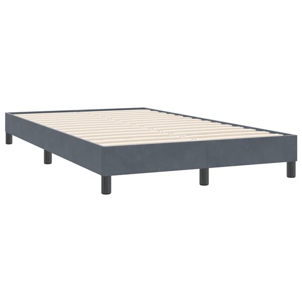 vidaXL Postel Box Spring bez matrace tmavě šedá 120x220 cm samet
