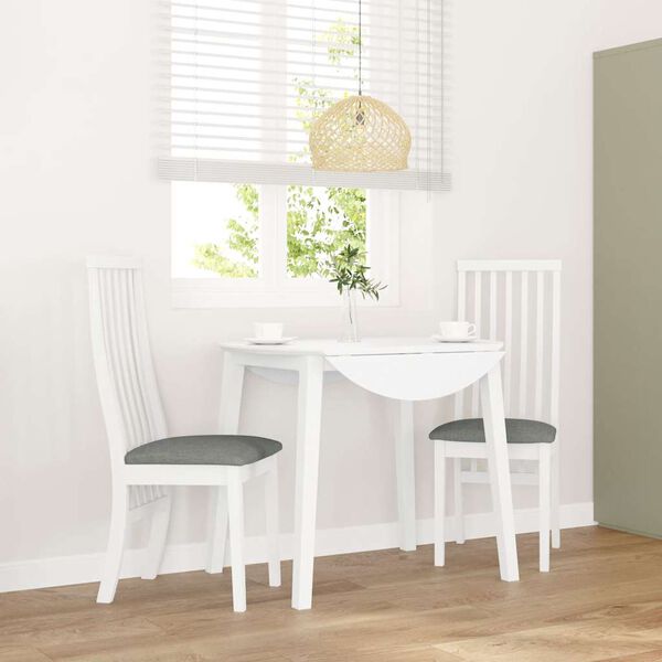 vidaXL Jídelní židle s polštáři 2 ks bílé masivní dřevo gumové