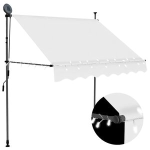 vidaXL Ručně zatahovac&iacute; mark&yacute;za s LED světlem 100 cm kr&eacute;mov&aacute;