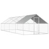 vidaXL Venkovn&iacute; klec pro kuřata 2,75 x 8 x 1,92 m pozinkovan&aacute; ocel