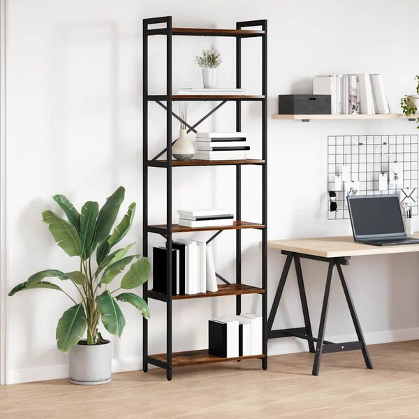 vidaXL Knihovna Kouřov&yacute; dub 40 x 30 x 85 cm kompozitn&iacute; dřevo