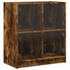 vidaXL Odkl&aacute;dac&iacute; skř&iacute;ňka skleněn&aacute; dv&iacute;řka kouřov&yacute; dub 68x37x75,5 cm