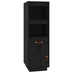 vidaXL Skř&iacute;ň highboard čern&aacute; 34x40x108,5 cm masivn&iacute; borov&eacute; dřevo