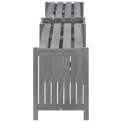 vidaXL Zahradní rohová lavice s truhlíkem 117 cm masivní akácie šedá