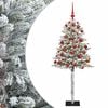 vidaXL Uměl&yacute; v&aacute;nočn&iacute; stromek s baňkami 120 cm 150 LED Tepl&aacute; b&iacute;l&aacute;