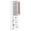 vidaXL Skř&iacute;ň highboard b&iacute;l&aacute; s vysok&yacute;m leskem 34,5x34x180 cm kompozit
