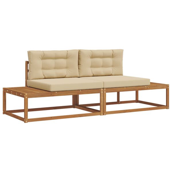 vidaXL Venkovn&iacute; pohovkov&aacute; souprava 2 Kus Přirozen&aacute; a B&eacute;žov&aacute;