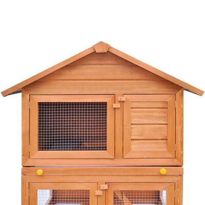 vidaXL Zahradní králikárna/domek pro drobná zvířata 3patrová dřevěná
