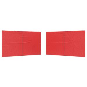 vidaXL Bočn&iacute; stěna p&aacute;rty stanu 2 pcs Červen&aacute; 400 x 195 cm PE a ocel