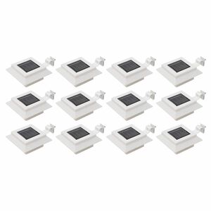 vidaXL Zahradn&iacute; sol&aacute;rn&iacute; lampy 12 ks LED čtvercov&eacute; 12 cm b&iacute;l&eacute;