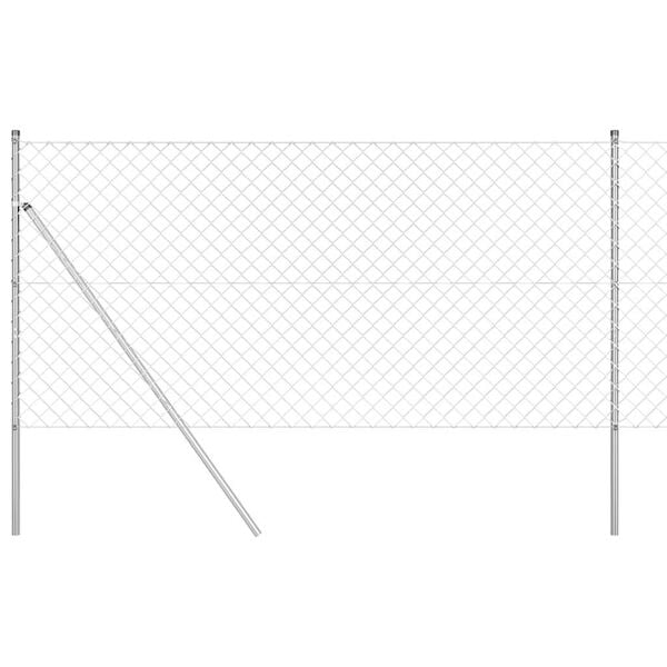 vidaXL Plotov&yacute; sloupek. Stř&iacute;brn&aacute; 10 x 1,2 m (s&iacute;ťka 60 x 60 mm) Ocel