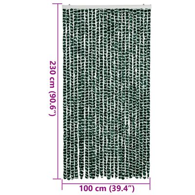 vidaXL Závěs proti hmyzu zelený a bílý 100 x 230 cm žinylka