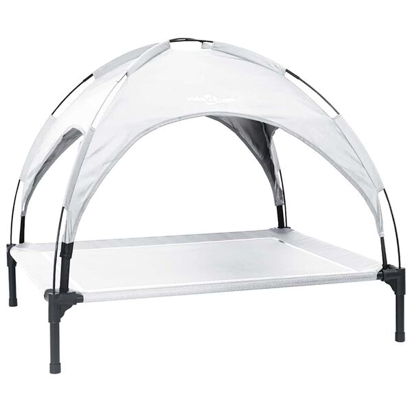 vidaXL Ps&iacute; postel Stř&iacute;brně &scaron;ed&aacute; 90 x 81 x 80,5 cm Ocel