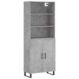 vidaXL Skř&iacute;ň highboard betonově &scaron;ed&aacute; 69,5x34x180 cm kompozitn&iacute; dřevo