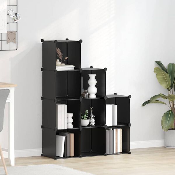 vidaXL &Uacute;ložn&yacute; organiz&eacute;r s 9 kostkami čern&yacute; PP