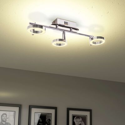 vidaXL Nástěnné / stropní světlo se 3 LED bodovkami, teplé bílé světlo