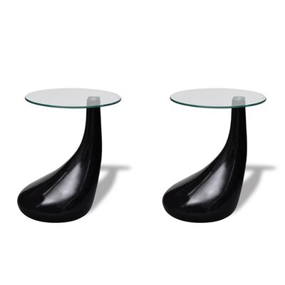 Konferenční stolek , černá kapková forma , sada 2ks