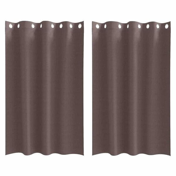 vidaXL Z&aacute;věsy na zatemněn&iacute; s kroužky 2 pcs Tmavě hněd&aacute; 175 x 140 cm