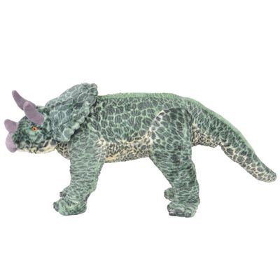 vidaXL Stojící plyšová hračka dinosaurus triceratops zelený XXL