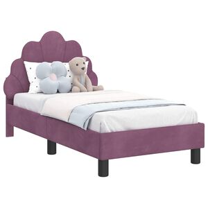 vidaXL R&aacute;m postele pro batole s čelem s čelo Fialov&aacute; 70 x 140 cm samet