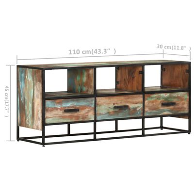 vidaXL TV stolek 110 x 30 x 45 cm masivní recyklované dřevo
