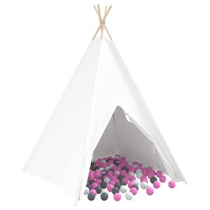 vidaXL Teepee stan B&iacute;l&aacute; 120 x 120 x 150 cm Textil a Plast