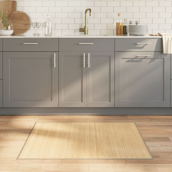 vidaXL Koberec obd&eacute;ln&iacute;kov&yacute; světle př&iacute;rodn&iacute; 80 x 100 cm bambus