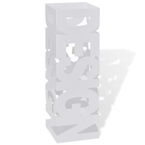 B&iacute;l&yacute; hranat&yacute; stojan na de&scaron;tn&iacute;ky a vych&aacute;zkov&eacute; hole, ocelov&yacute;, 48,5 cm