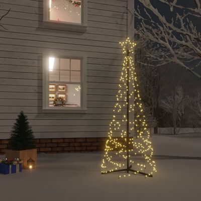vidaXL Vánoční stromek kužel 200 teplých bílých LED diod 70 x 180 cm