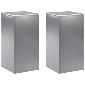 vidaXL Stojan na rostliny 2 pcs Stř&iacute;brn&aacute; 30 x 30 x 60 cm Nerezov&aacute; ocel