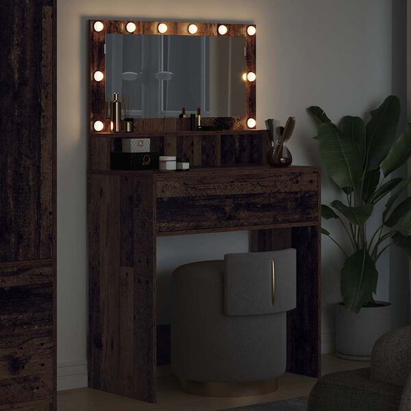 vidaXL Toaletn&iacute; stolky do ložnice Star&eacute; dřevo 80 x 39,6 x 135 cm