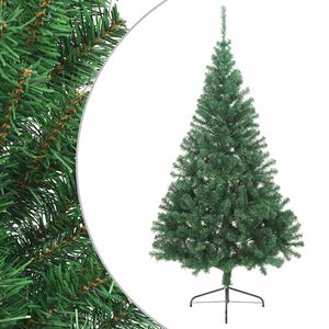 vidaXL Uměl&yacute; polovičn&iacute; v&aacute;nočn&iacute; stromek se stojanem zelen&yacute; 210 cm PVC