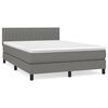 vidaXL Box spring postel s matrac&iacute; tmavě &scaron;ed&yacute; 140 x 190 cm textil