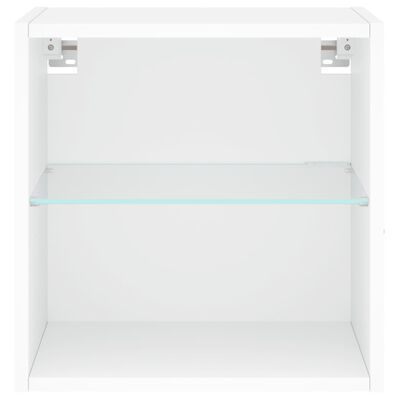 vidaXL Noční stolek s LED osvětlením nástěnný bílý