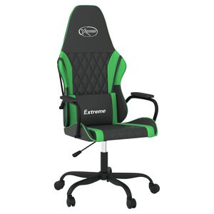 vidaXL Mas&aacute;žn&iacute; hern&iacute; židle čern&aacute; a zelen&aacute; uměl&aacute; kůže