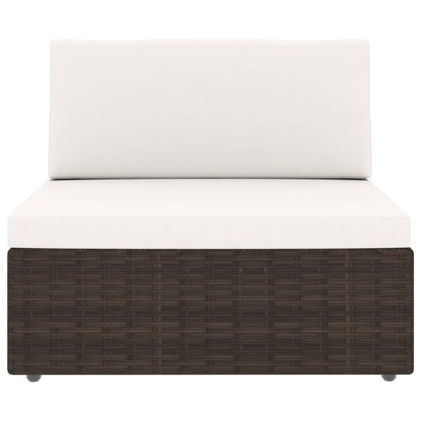 vidaXL 5dílná zahradní sedací souprava s poduškami polyratan hnědá