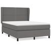 vidaXL Box spring postel s matrac&iacute; &scaron;ed&aacute; 140x200 cm uměl&aacute; kůže