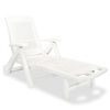 vidaXL Zahradní lehátko s podnožkou plast bílé