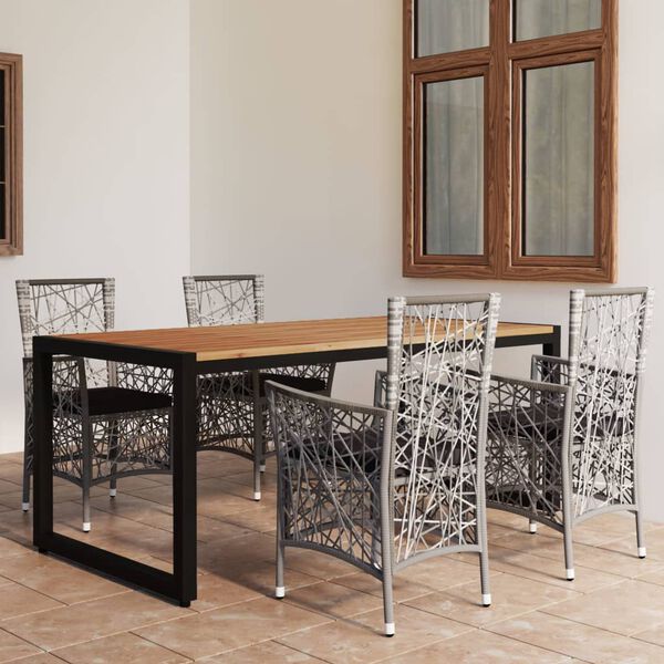 vidaXL 5d&iacute;ln&yacute; zahradn&iacute; j&iacute;deln&iacute; set &scaron;ed&yacute;