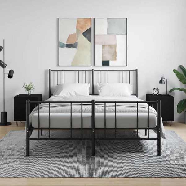 vidaXL Nočn&iacute; stolky 2 ks čern&eacute; 40 x 40 x 50 cm kompozitn&iacute; dřevo