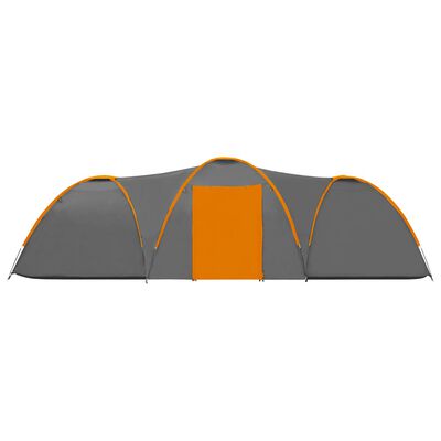 vidaXL Kempingový stan iglů 650x240x190 cm pro 8 osob šedý a oranžový