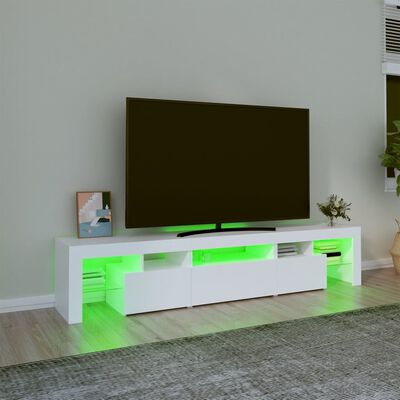 vidaXL TV skříňka s LED osvětlením bílá 200x36,5x40 cm